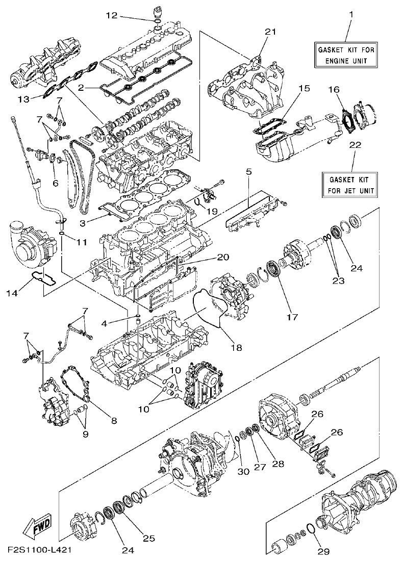 Yamaha FA1800A-M REPAIR KIT 1 parts diagram